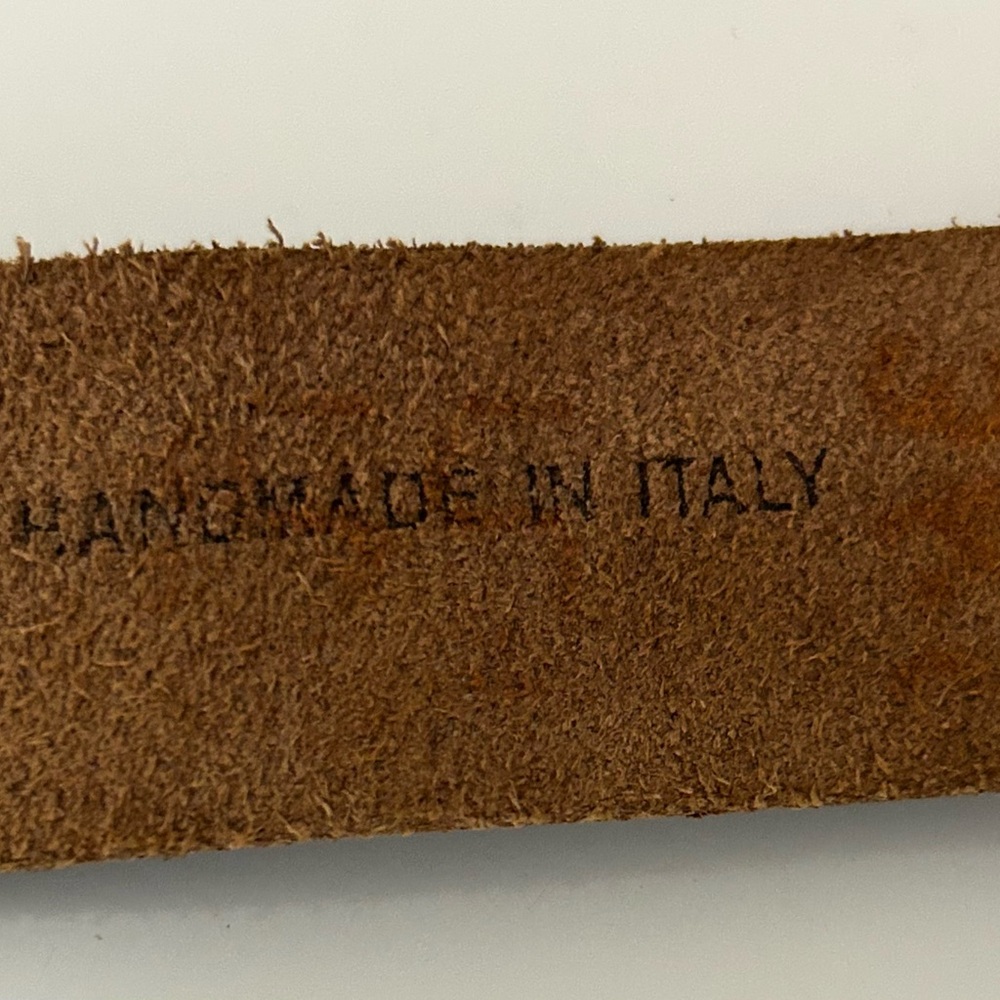 Rare Vintage Hugo Boss Leather Belt • Handmade Italy • Germany Label • Brown 26 - Picture 6 of 11